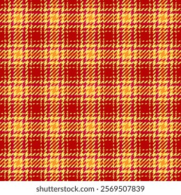 Vibrant red, orange  yellow geometric textile pattern.  Perfect for fashion, web design, or print projects needing a bold, stylish background.  Seamless repeat design ensures versatile application.