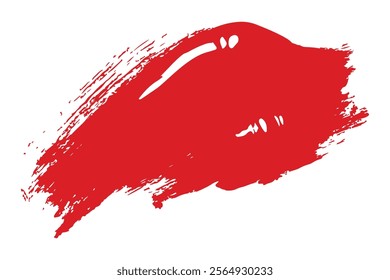 Vibrant red paint stroke, ideal for cosmetics or design inspiration.