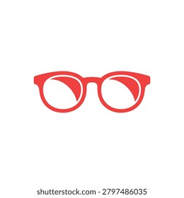 Vibrant red pair of eyeglasses with a classic round frame perfect for fashion branding and lifestyle content showcasing eyewear styles