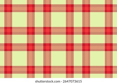 Vibrant red and pale yellow plaid pattern. Perfect for textile design, website backgrounds, or crafting projects. This classic checkered texture evokes feelings of warmth, comfort, and tradition.