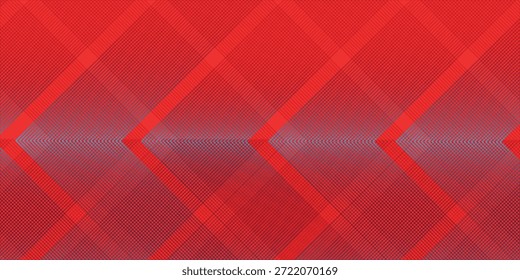 Patrón geométrico rojo vibrante de la tela escocesa con los galones mezclados y las texturas en capas para el diseño, arte, moderno, abstracto, Vector