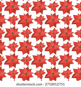 El vibrante patrón de flauta roja sobre un fondo blanco crea un tema festivo audaz perfecto para materiales de Navidades, tarjetas de felicitación, Fondos de pantalla, empaques y marcas festivas.