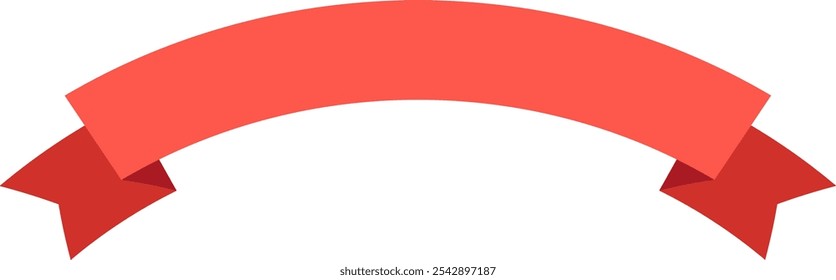 Vibrant red ribbon banner with copy space for advertising, promotions, and marketing. Perfect for birthdays, weddings, or corporate events. Elegant and modern design for sophistication in projects