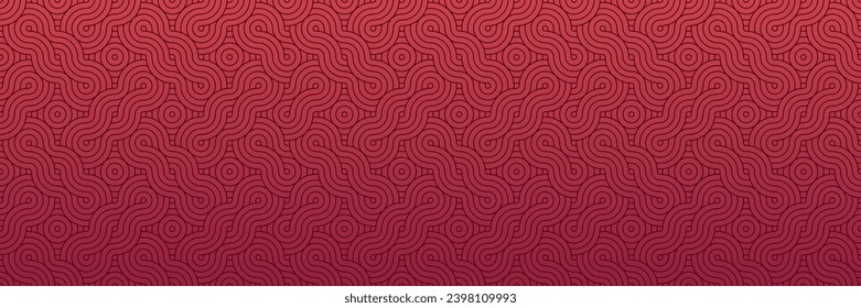 Vibrant Red Seamless Pattern - Abstract Wavy Line Art for Elegant Wallpaper and Textile Design.