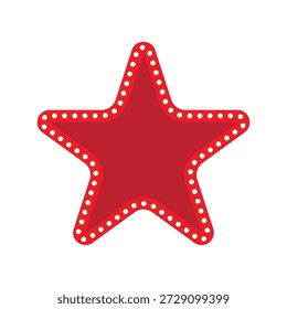 Una Ilustración vectorial de estrella roja vibrante aislada sobre un fondo blanco sirve como un ornamento de vacaciones versátil