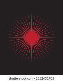 Un vibrante diseño de explosión estelar rojo sobre un fondo negro, irradiando energía dinámica. Perfecto para proyectos artísticos futuristas o audaces.
