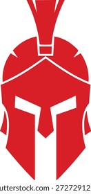 Ícone de capacete guerreiro espartano estilizado vermelho vibrante ilustração gráfica isolada em fundo transparente um símbolo poderoso de força antiga e coragem e proteção