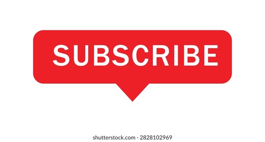 A vibrant red subscribe button icon with bold white text, perfect for YouTube channels, social media profiles, and digital marketing video content.