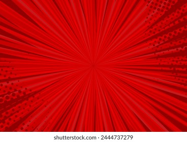 vibrant red sunburst backdrop with halftone accents for comics-inspired designs