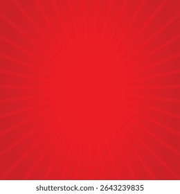 Vibrant red sunburst with radial gradient, perfect for comic book designs, action graphics, and attention-grabbing backgrounds.