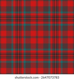 Vibrant red, teal, and gray plaid pattern. Perfect for textile design, fashion, or holiday projects.  This seamless texture offers a classic yet modern feel, symbolizing warmth and tradition.