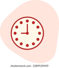 A Vibrant Red Wall Clock Vector Illustration