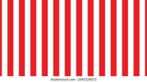 Vibrant Red and White Alternating Stripes: A Bold Geometric Pattern with Classic Appeal, Perfect for Festive Designs and Eye-Catching Backgrounds, evoking dynamic energy