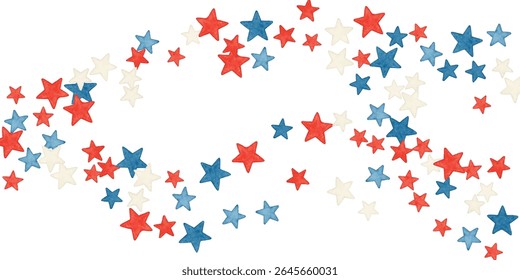 A vibrant red, white, and blue star pattern on a clean white background. Perfect for patriotic designs, Independence Day, USA-themed events, and festive decorations.