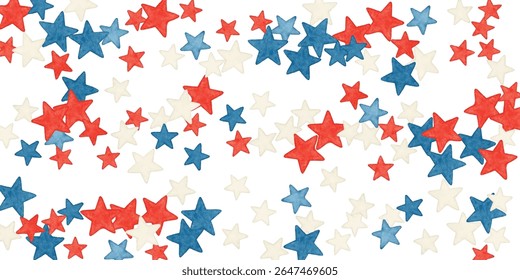 A vibrant red, white, and blue star pattern on a clean white background. Perfect for patriotic designs, Independence Day, USA-themed events, and festive decorations.