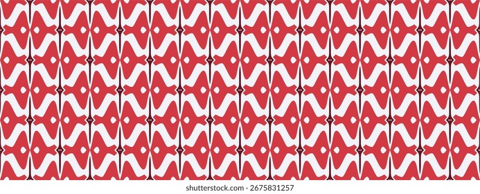A vibrant red and white geometric pattern with a Christmas theme suitable for backgrounds.