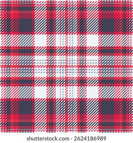 Vibrant red, white, and gray plaid pattern.  Perfect for textile designs, apparel, or website backgrounds. This classic woven texture evokes warmth, comfort, and tradition.