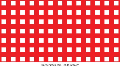 Vibrant Red and White Grid Pattern: A Bold and Eye-Catching Design Element for Modern and Retro Visuals Creating a Versatile Background or Overlay Effect