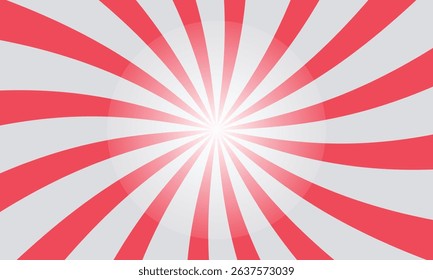 Vibrant Red and White Sunburst Design. Bold Stripes for Creative Projects
