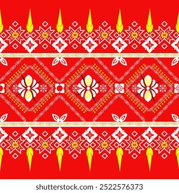 Vibrant red and yellow geometric pattern design