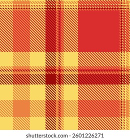 Vibrant red and yellow plaid pattern, perfect for textile design, fashion, or website backgrounds.