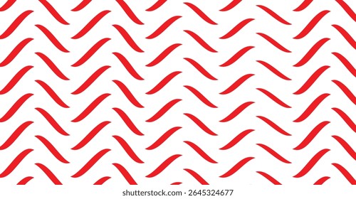 Ziguezague Vermelho Vibrante: Design de Padrão Dinâmico com Traços Ondulados para Impressão Têxtil e Planos de Fundo Criativos; Visuais Energéticos com Linhas Vermelhas Alternativas no Fundo Branco 165 caracteres