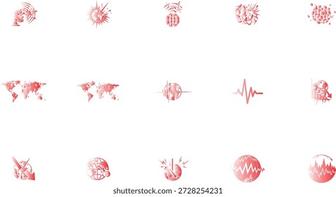 Lebendige Vektorgrafik mit rotem Thema, die die globale Geschäftsausweitung mit Weltkarte, Standortpins und Verbotsymbol für Markteintrittsstrategien und Wachstumskonzepte zeigt.