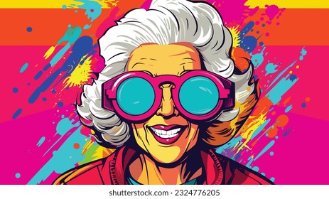 Vibrant Reflections: Pop Art Design Celebrating the Spirited 50+ Senior