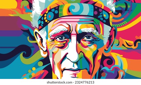 Vibrant Reflections: Pop Art Design Celebrating the Spirited 50+ Senior