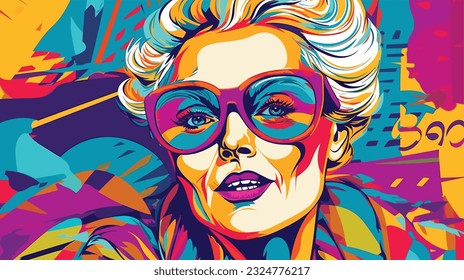 Vibrant Reflections: Pop Art Design Celebrating the Spirited 50+ Senior