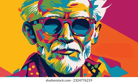 Vibrant Reflections: Pop Art Design Celebrating the Spirited 50+ Senior