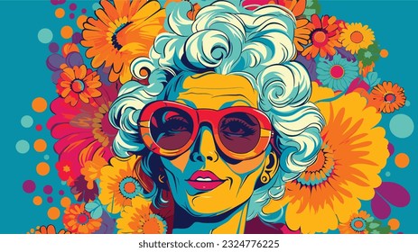 Vibrant Reflections: Pop Art Design Celebrating the Spirited 50+ Senior