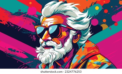 Vibrant Reflections: Pop Art Design Celebrating the Spirited 50+ Senior