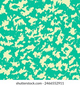 Vibrant Repeated Grunge Graphic Shapes. Camouflage Army Dark Seamless Doddle Vector Artwork. Green Seamless Digital Vector Art. Colorful  Seamless Pattern.