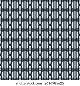 A vibrant and repeating geometric pattern featuring alternating columns of large ovals and vertical stripes. Seamless pattern for decorating, wallpaper, wrapping paper, fabric, backdrop, and etc