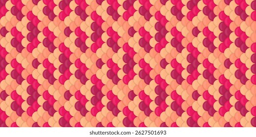 Vibrant, repeating geometric pattern of overlapping scales in warm pink and coral hues.  Ideal for backgrounds, textiles, or website design evoking feelings of energy, warmth, and sophistication.