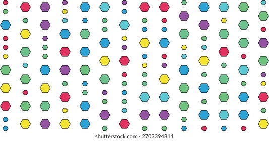 A vibrant, repeating pattern of colorful abstract shapes and concentric circles creates a visually dynamic and energetic composition.