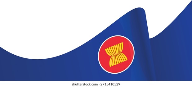 Uma representação vibrante da bandeira da ASEAN, mostrando unidade e colaboração.