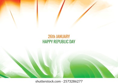  A vibrant Republic Day background featuring festive colors and symbols of national pride, evoking joy and celebration creative Indian flag wavy stylish Indian republic day gradient color background