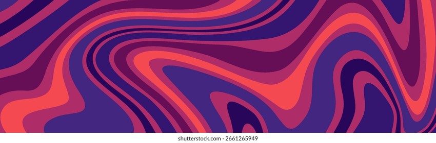 A vibrant, retro background with psychedelic, flowing liquid waves.