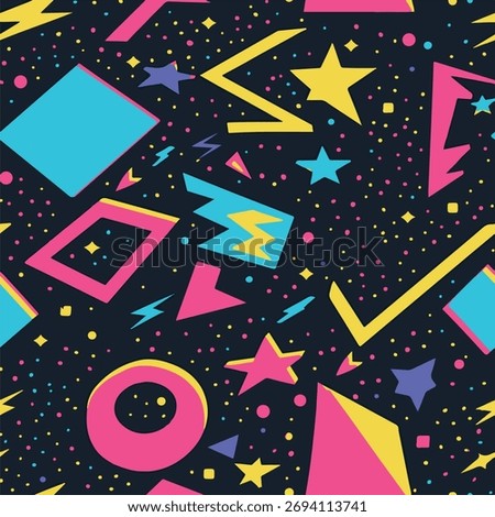 Vibrant Retro Geometric Pattern shap