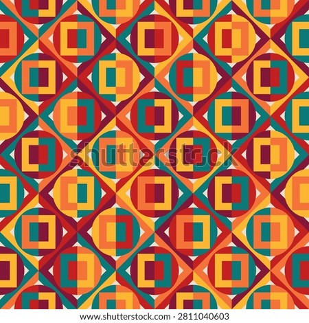 Vibrant Retro Geometric Seamless Pattern