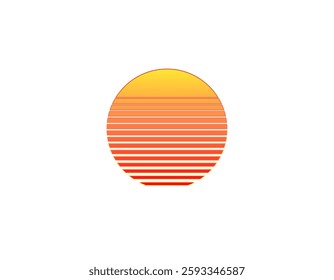 A vibrant retro sun with geometric lines, evoking the bright style of the 80s and 90s.