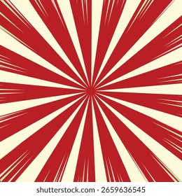 Vibrant Retro Sunburst Pattern Red Yellow Abstract Graphic Design