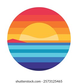 Vibrant Retro Sunset Themes for Design
