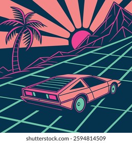 Vibrant Retro Wave Designs Vector Illustration.