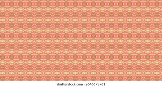 Um padrão vibrante retro-inspirado com tons de coral e dourado, formando laços e formas interligadas, criando um apelo visual quente e energético perfeito para projetos criativos.