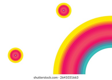 A vibrant ribbon curl with gradient pink, yellow, and teal tones set on a white background. This abstract background is ideal for modern design, tech visuals, and creative branding materials.