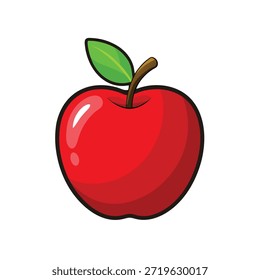 Una manzana roja madura y vibrante cuelga de una rama de árbol, rodeada de exuberantes hojas verdes. La luz del sol fluye a través de ella, resaltando la piel brillante de la fruta.