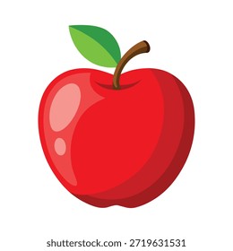 Una manzana roja madura y vibrante cuelga de una rama de árbol, rodeada de exuberantes hojas verdes. La luz del sol fluye a través, destacando el brillo de la fruta 